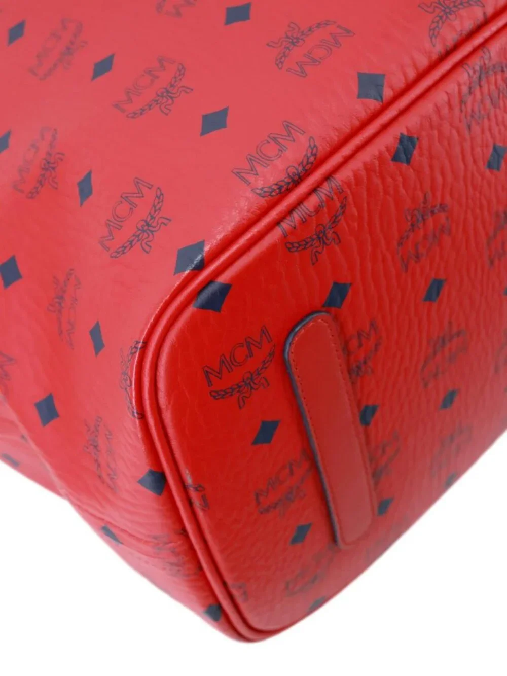 MCM Reversible Liz Large Visetos Canvas Shopper Tote Bag Red